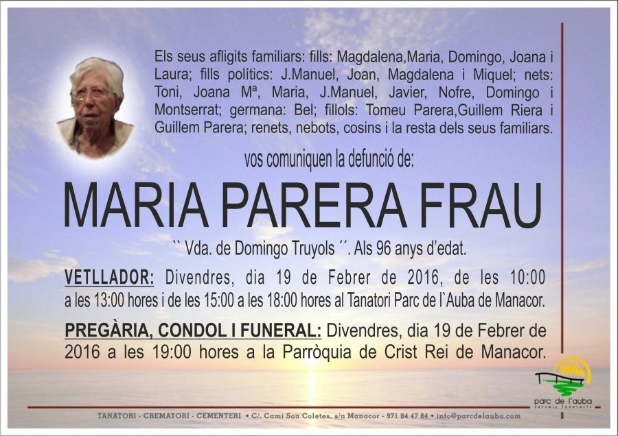 MARIA PARERA FRAU
