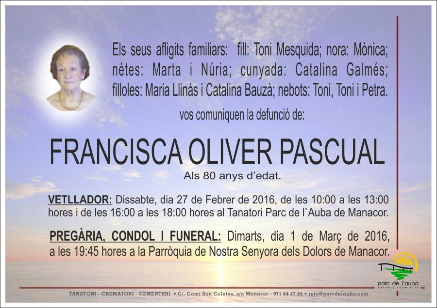 FRANCISCA OLIVER PASCUAL