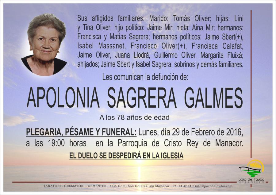 APOLONIA SAGRERA GALMES