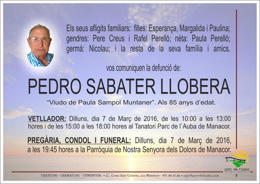 PEDRO  SABATER LLOBERA
