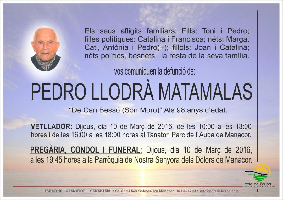 PEDRO LLODRÀ MATAMALAS