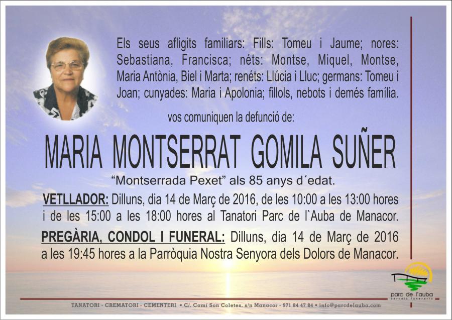 MARIA MONTSERRAT GOMILA SUÑER