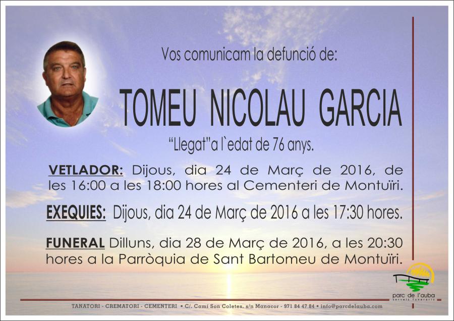 TOMEU  NICOLAU GARCIA