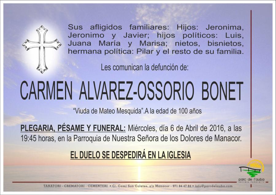 CARMEN ALVAREZ-OSSORIO BONET