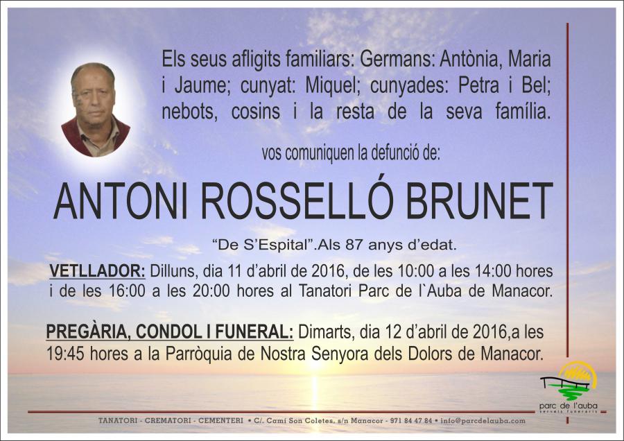 ANTONI  ROSSELLÓ BRUNET