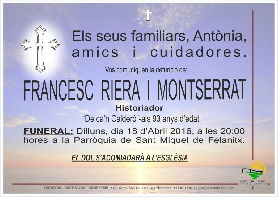 FRANCESC RIERA I MONTSERRAT