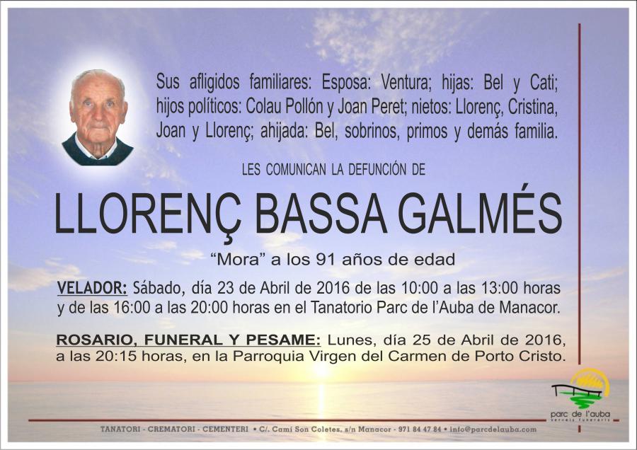 LLORENÇ BASSA GALMÉS