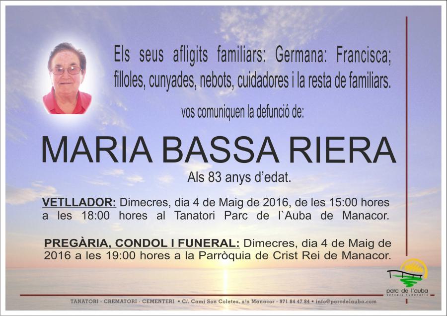 MARIA BASSA RIERA