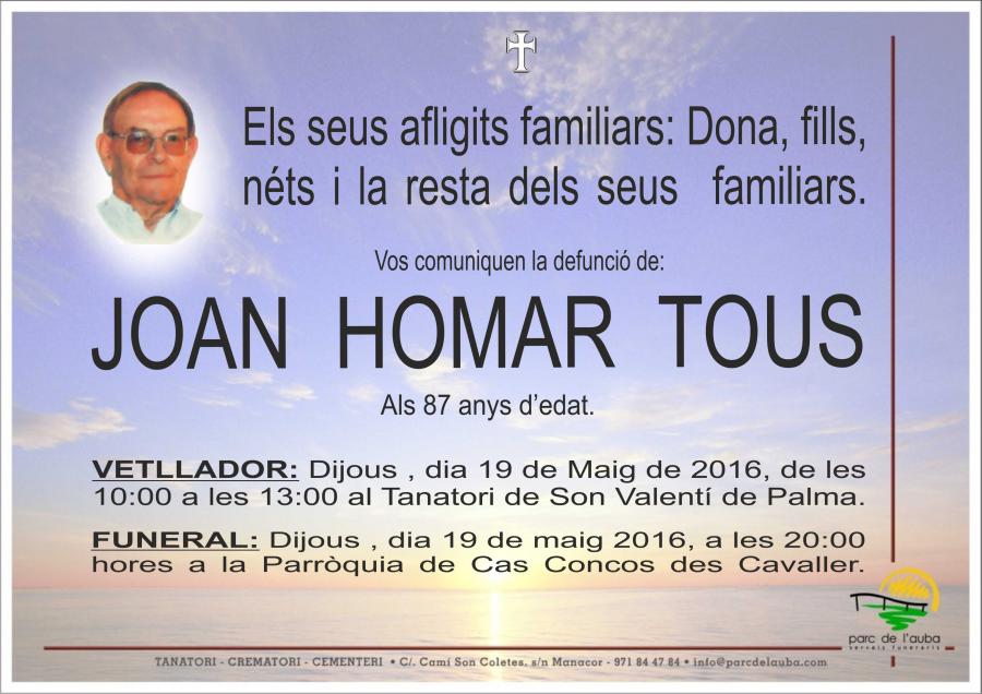 JOAN  HOMAR TOUS
