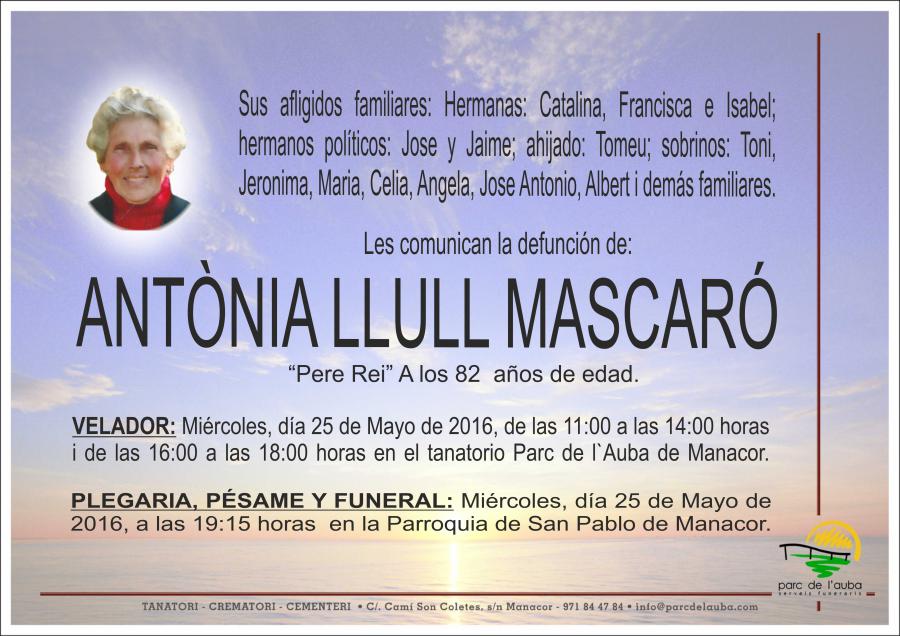 ANTÃ'NIA LLULL MASCARÓ