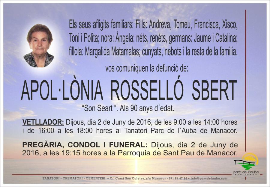 APOL·LÒNIA ROSSELLÓ SBERT