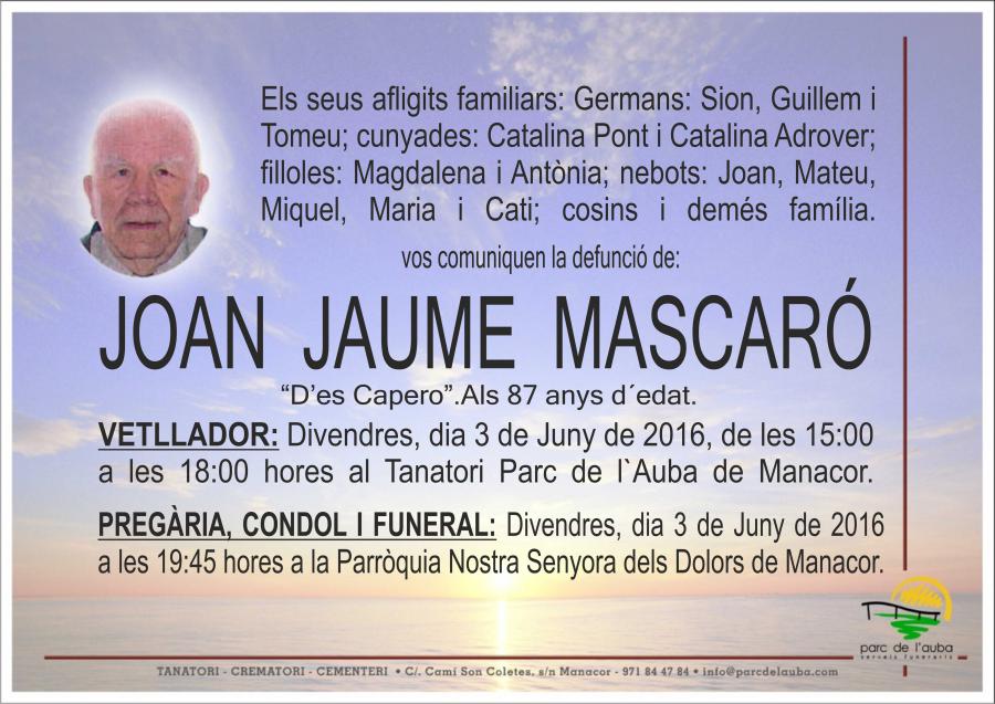 JOAN JAUME MASCARÓ