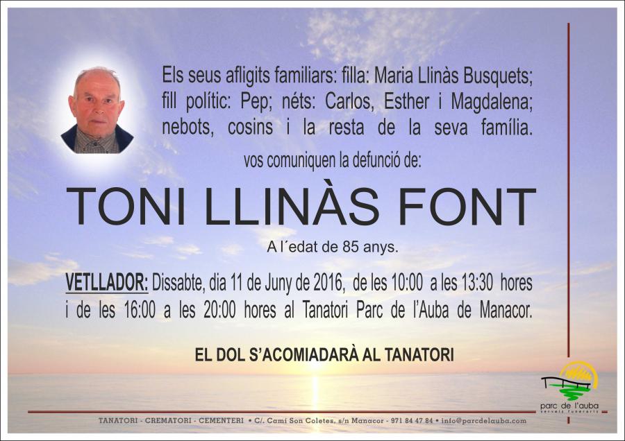 TONI  LLINÀS FONT