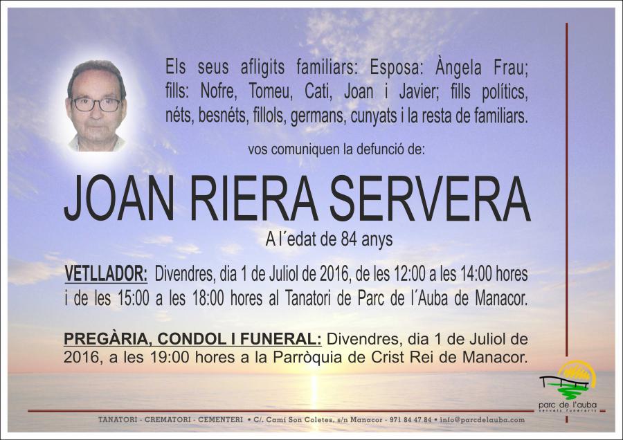 JOAN RIERA SERVERA