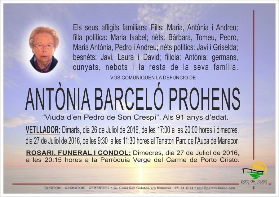 ANTÃ'NIA BARCELÓ PROHENS