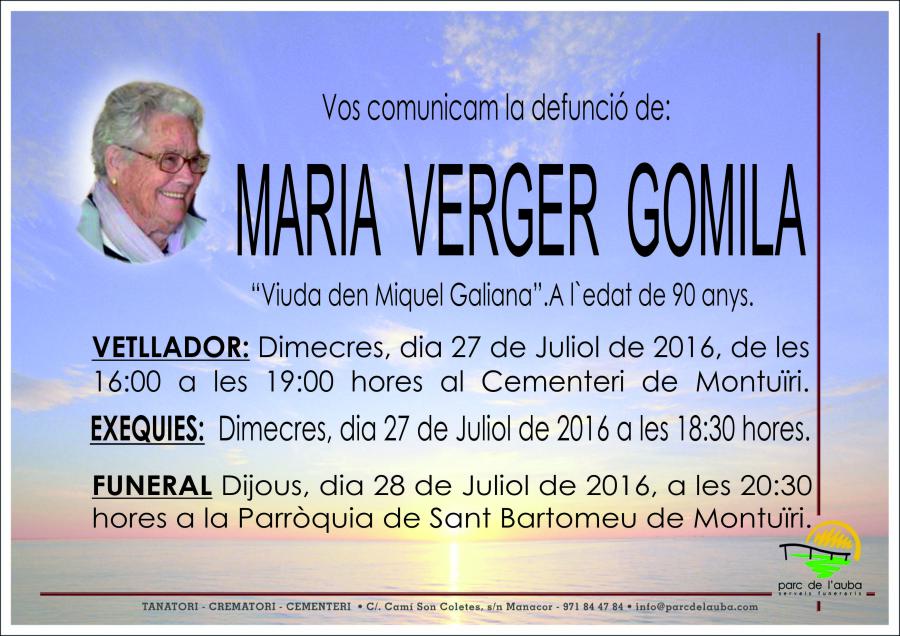MARIA VERGER GOMILA