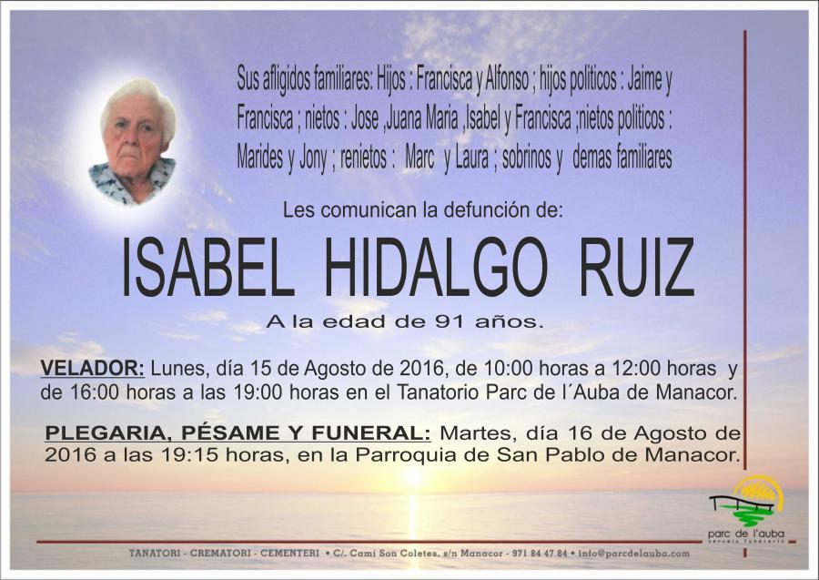 ISABEL HIDALGO RUIZ