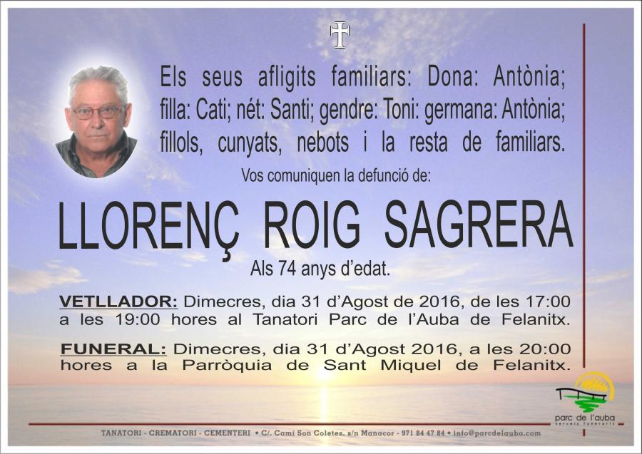 LLORENÇ ROIG SAGRERA