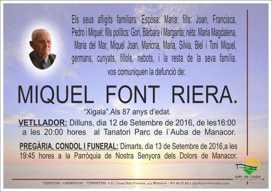MIQUEL FONT RIERA