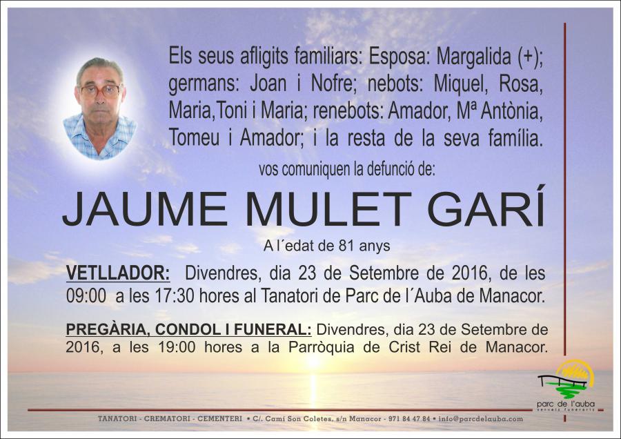 JAUME MULET GARÍ