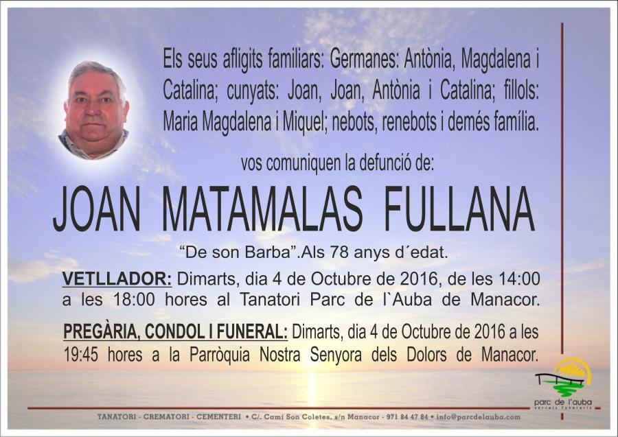 JOAN MATAMALAS FULLANA
