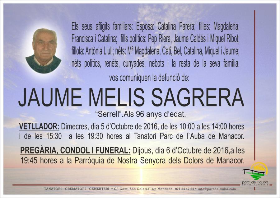 JAUME MELIS SAGRERA