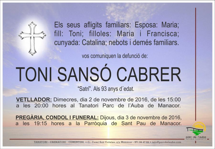 TONI  SANSÓ CABRER