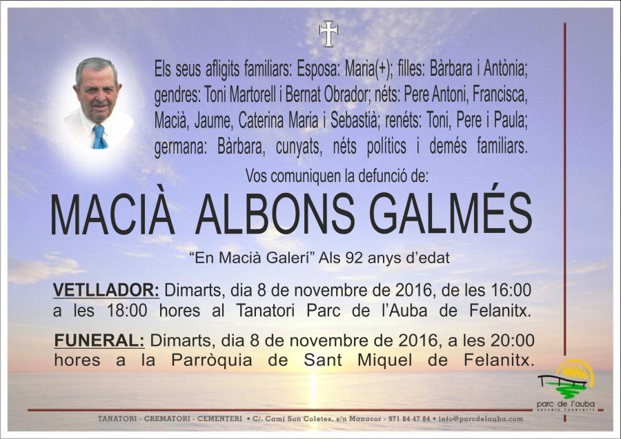 MACIÀ ALBONS GALMÉS