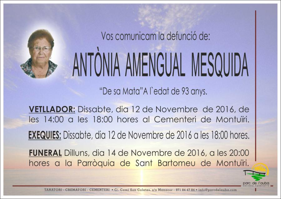 ANTÃ'NIA AMENGUAL MESQUIDA