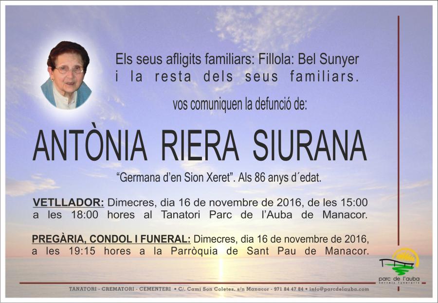 ANTÃ'NIA RIERA SIURANA