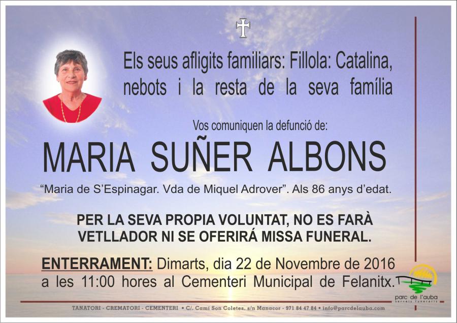 MARIA SUÑER ALBONS