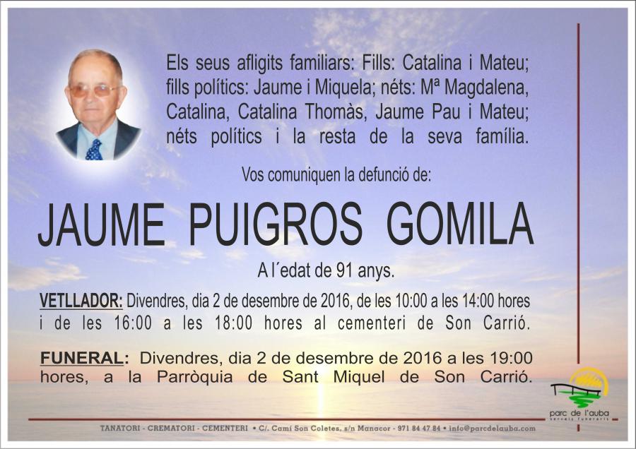 JAUME PUIGROS GOMILA