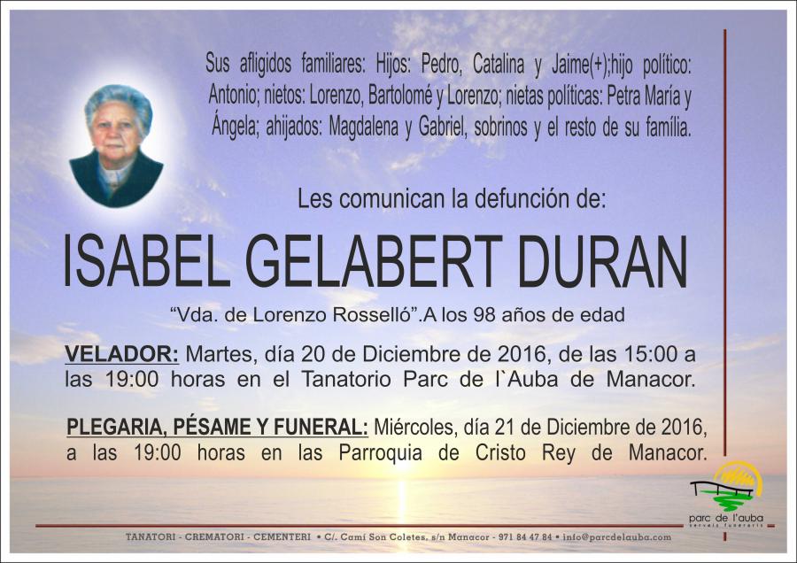 ISABEL GELABERT DURAN