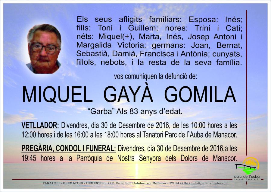 MIQUEL GAYÀ GOMILA