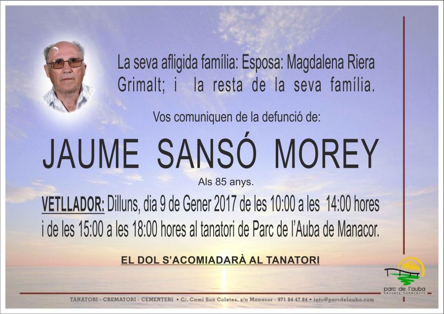 JAUME  SANSÓ MOREY