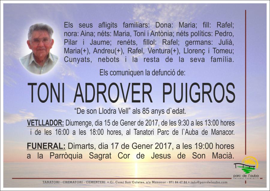 TONI ADROVER PUIGROS