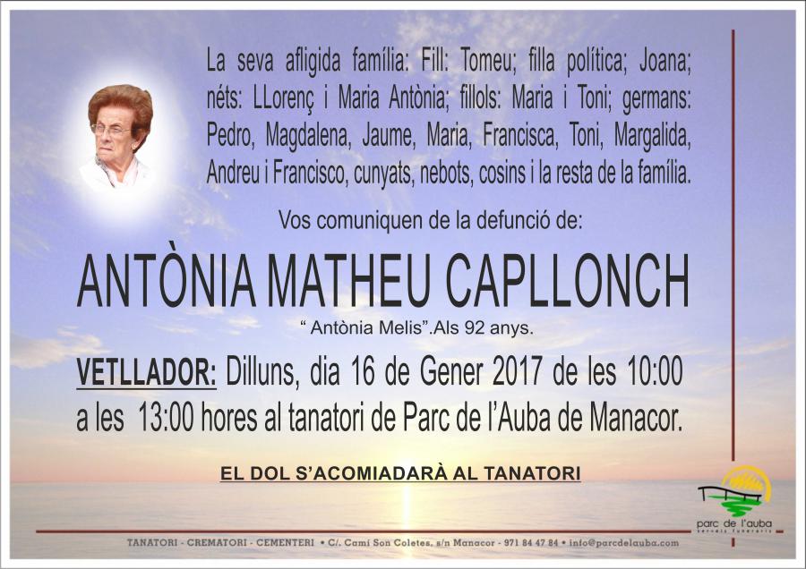 ANTÃ'NIA MATHEU CAPLLONCH