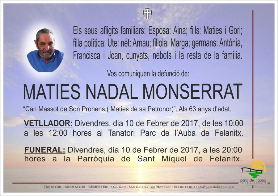 MATIES NADAL MONSERRAT