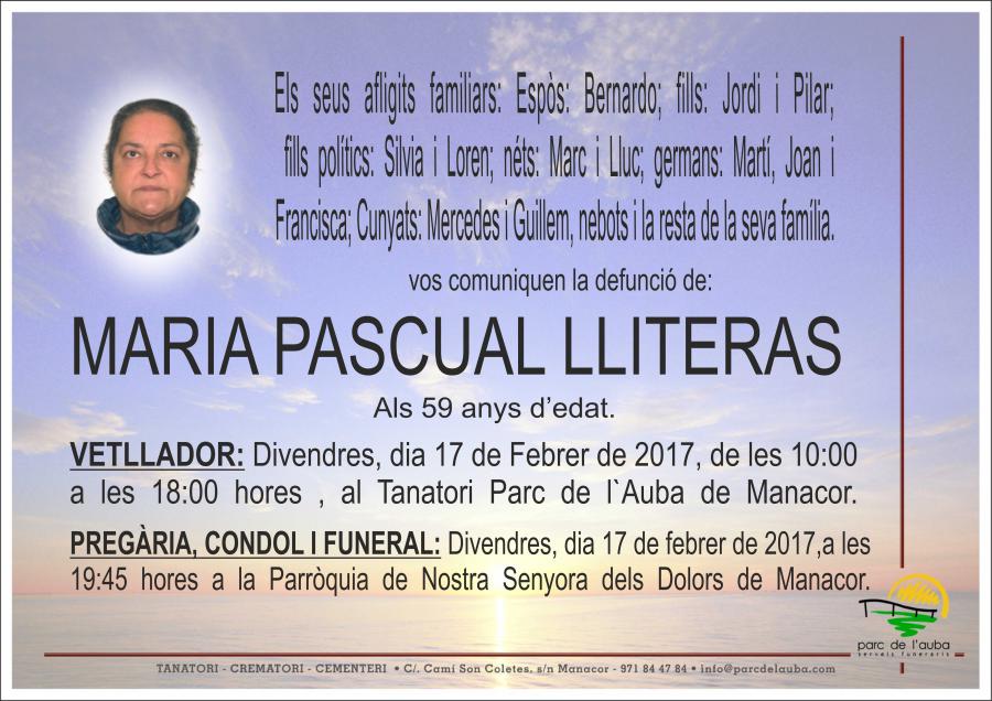MARIA PASCUAL LLITERAS