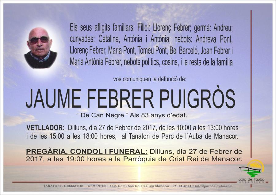 JAUME FEBRER PUIGRÃ'S
