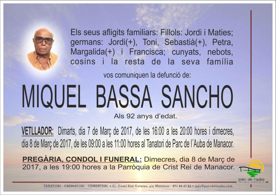 MIQUEL BASSA SANCHO