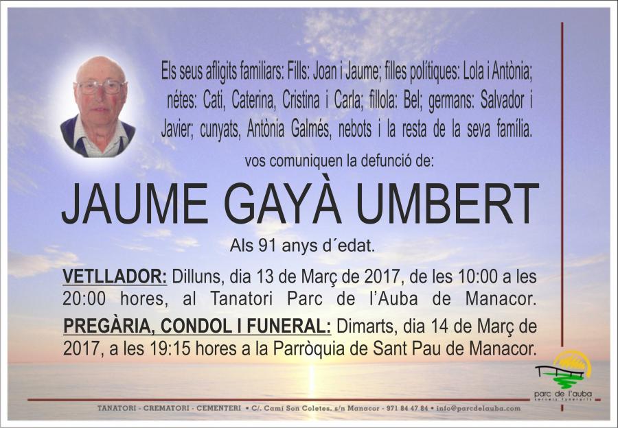 JAUME  GAYÀ UMBERT