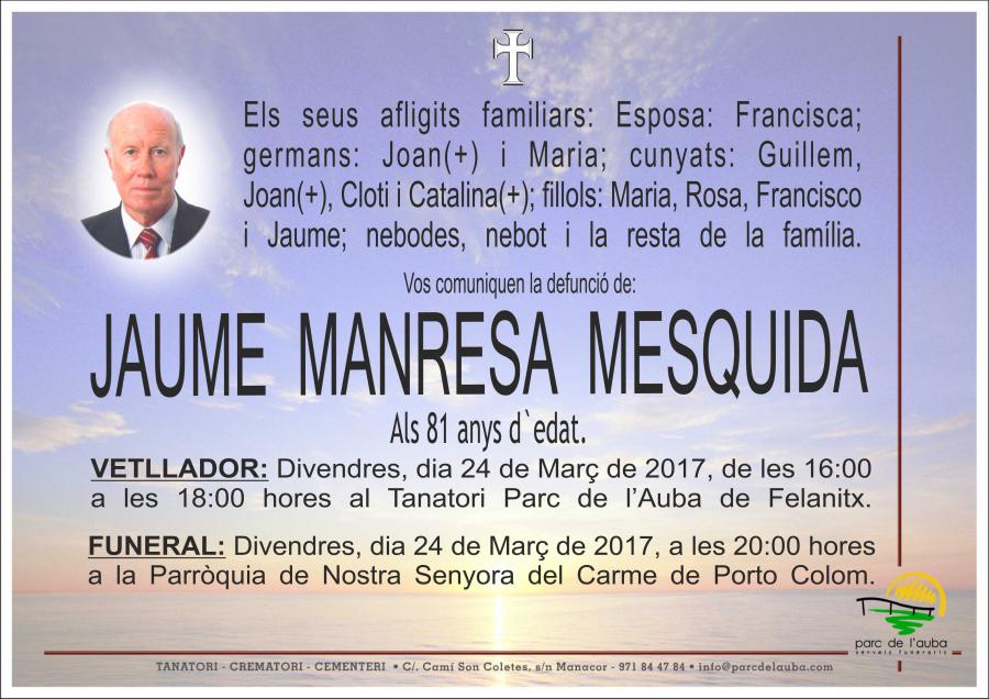 JAUME MANRESA MESQUIDA