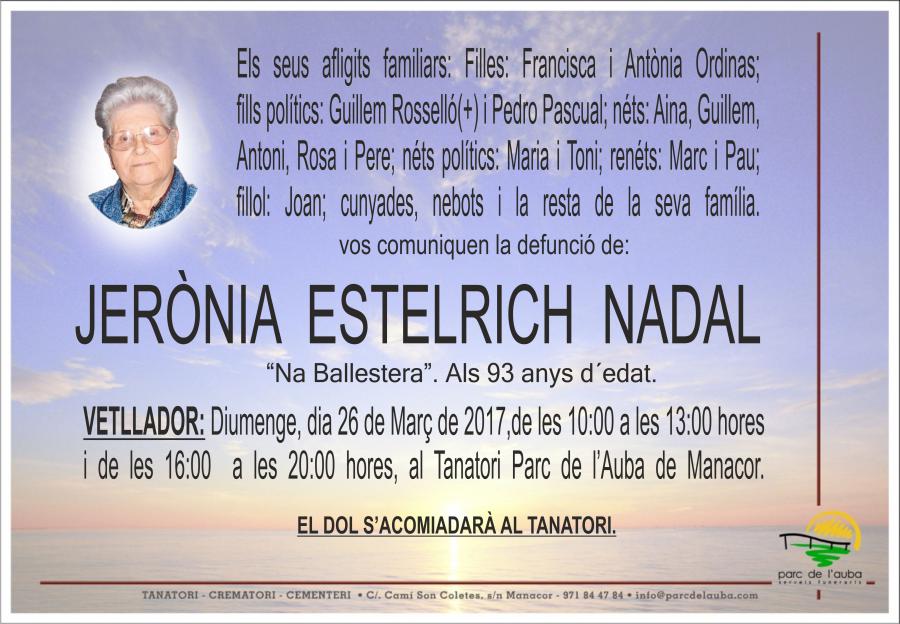 JERÃ'NIA ESTELRICH NADAL