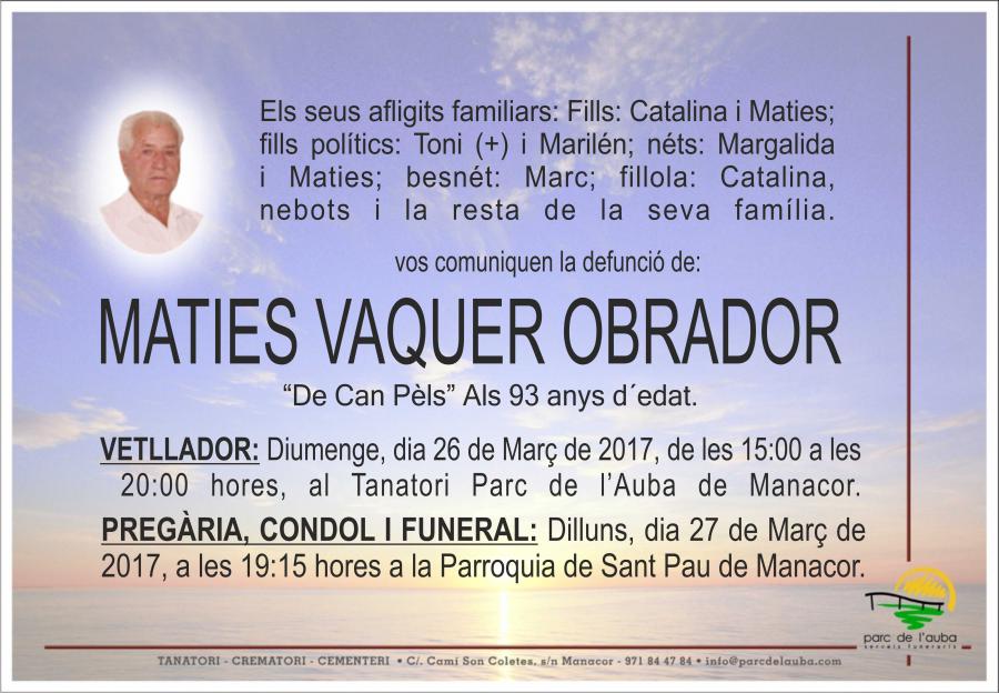 MATIES VAQUER OBRADOR