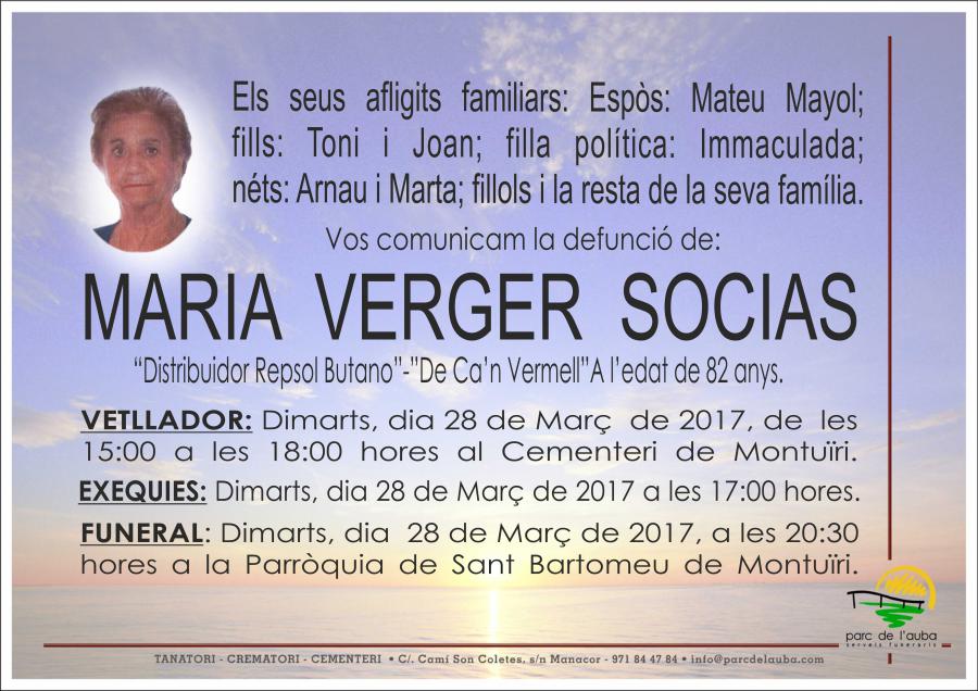 MARIA VERGER SOCIAS