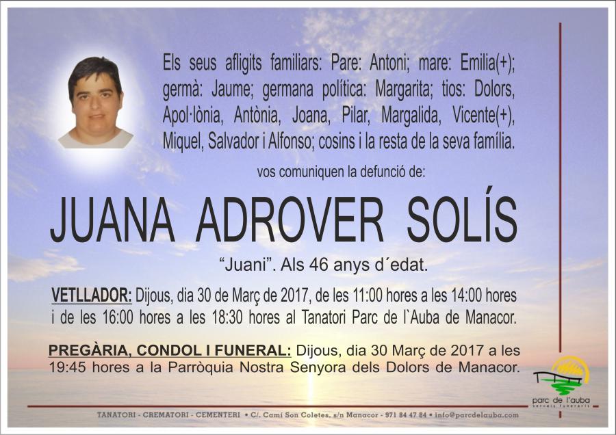 JUANA ADROVER SOLÍS
