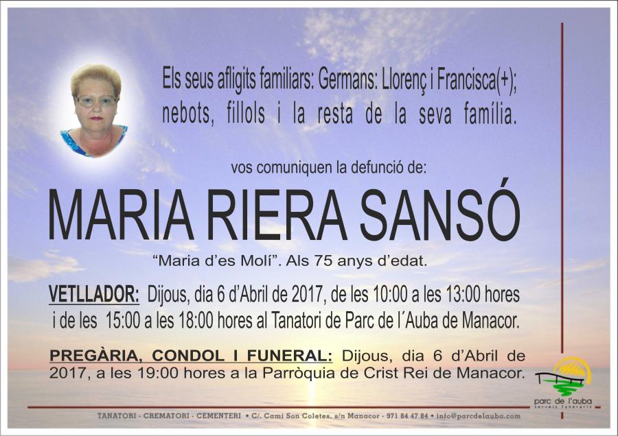 MARIA RIERA SANSÓ