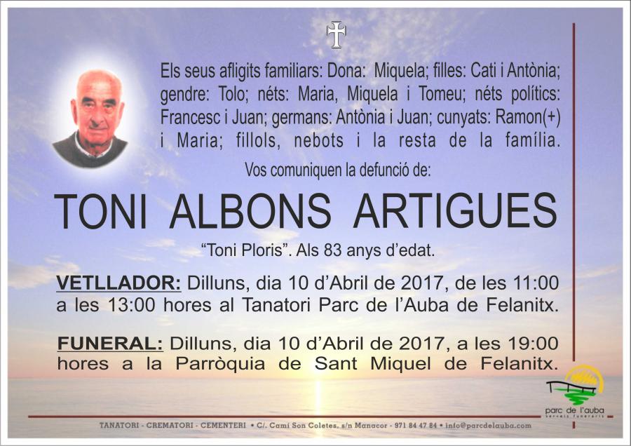TONI ALBONS ARTIGUES