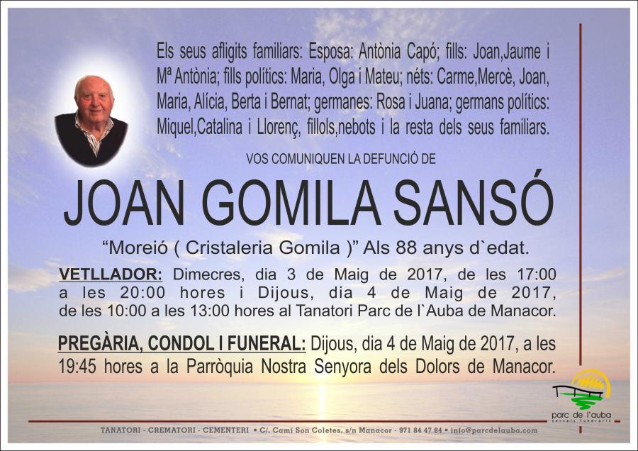 JOAN GOMILA SANSÓ